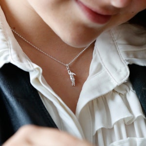 Sterling Silver Leaping Hare Necklace