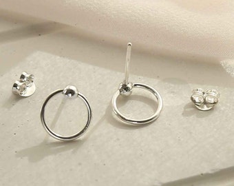 Sterling Silver Circle Studs