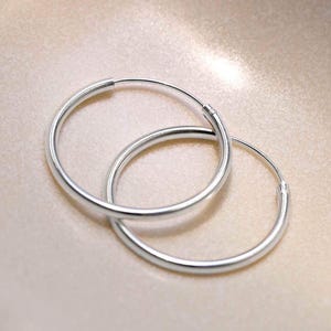 Sterling Silver 25mm Hoop Earrings