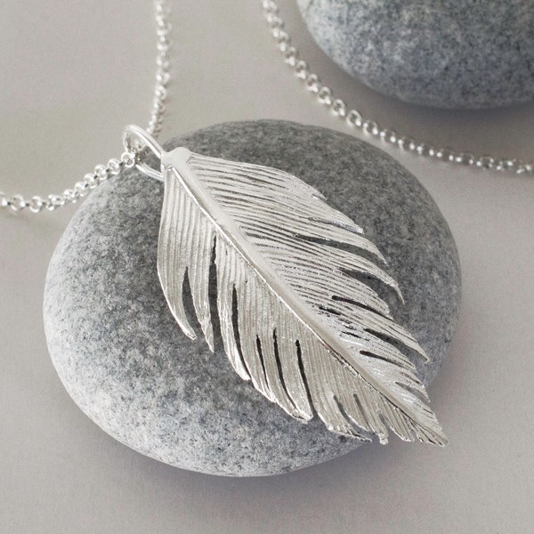 Sterling Silver Angelic Feather Necklace