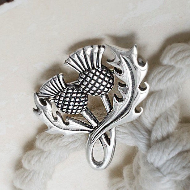 Sterling Silver Thistle Brooch - Etsy 日本