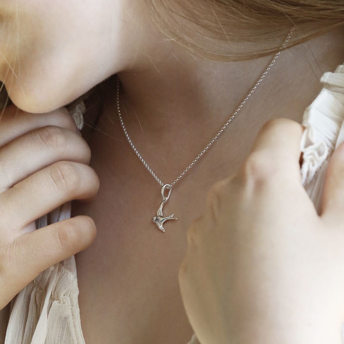 Silver clearance swallow necklace