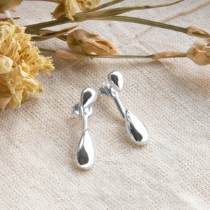Sterling Silver Two Way Teardrop Stud Earrings
