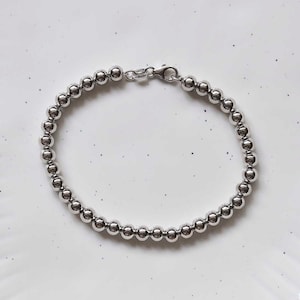 Sterling Silver Round Beads Bracelet