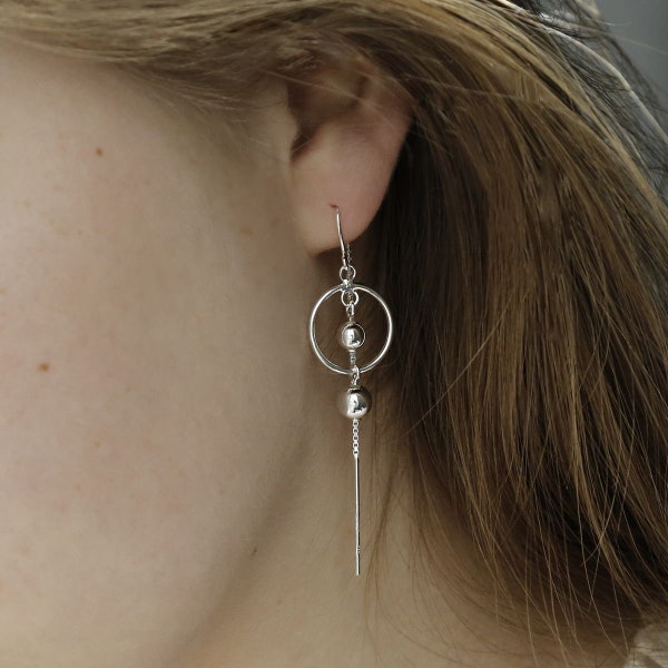 Sterling Silver Orbit Threader Earrings