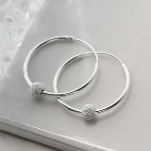 Sterling Silver Disco Ball Hoops