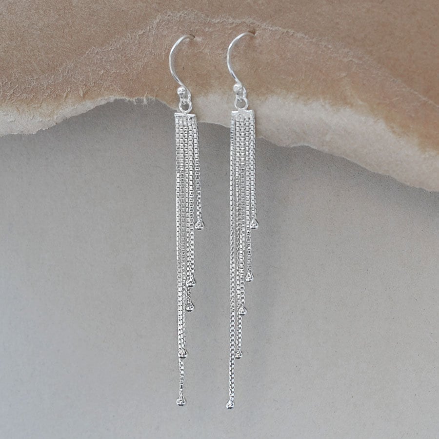 Drop down silver earrings sale