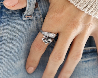 Bague renard en argent sterling