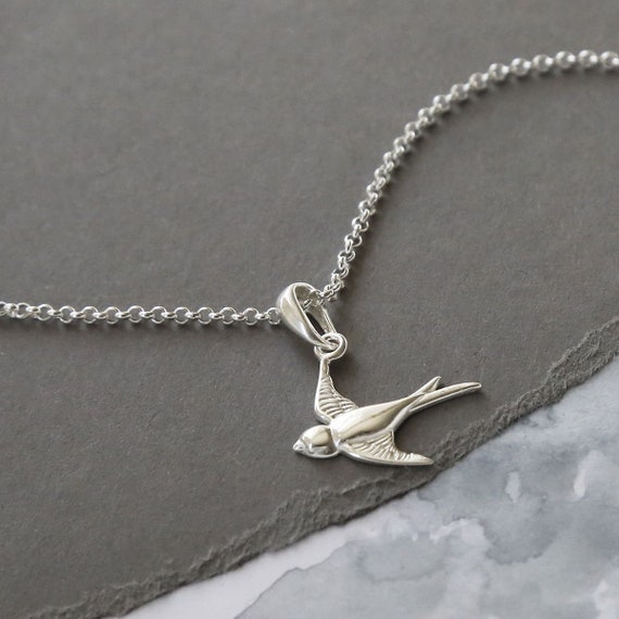 Sterling Silver Swallow Necklace Etsy Australia