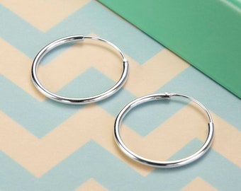 Sterling Silver 35mm Hoop Earrings