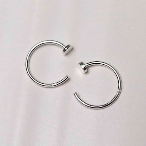 Sterling Silver Nail Hoop Threaders