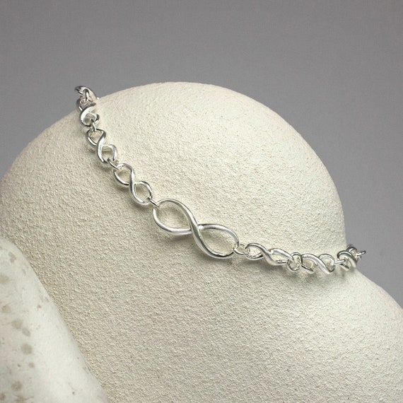 Sterling Silver Infinity Bracelet Etsy