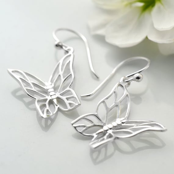 Xerling Silver Rhinestones Butterfly Earrings Big Statement Stud...