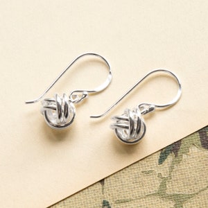 Sterling Silver Dangly Simple Knot Earrings