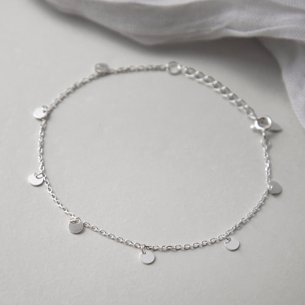 Sterling Silver Coin Charm Bracelet