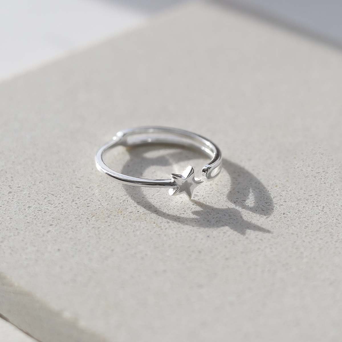 Sterling Silver Adjustable Star Ring - Etsy