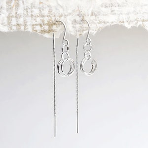 Sterling Silver Threader Chain Rings Earrings