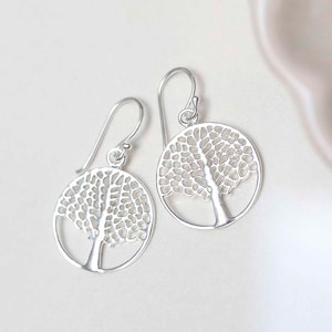 Sterling Silver Oak Tree Earrings