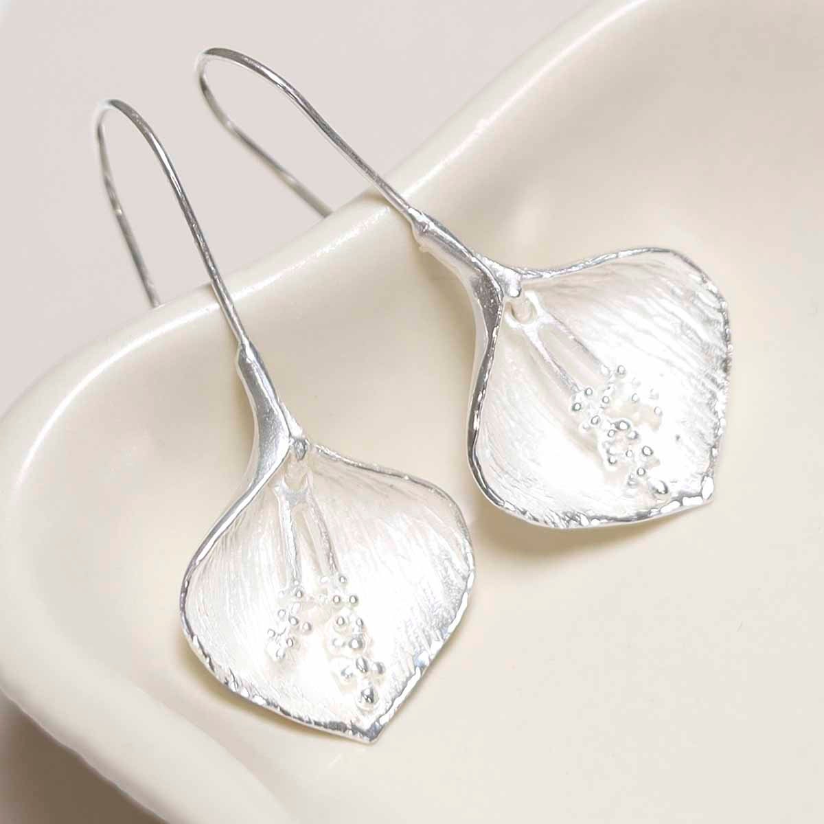 Clear Lily Double Drop Earrings