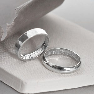 Personalized 5mm Sterling Silver Secret Message Ring image 1