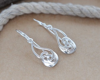 Sterling Silver Dangly Celtic Flame Earrings