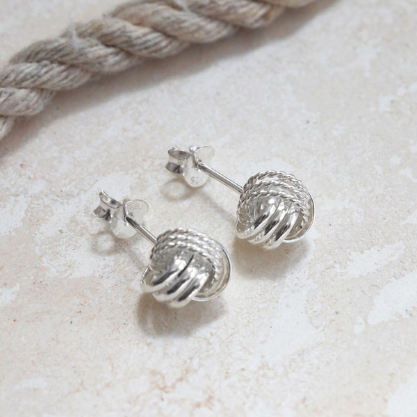 Sterling Silver Knot Stud Earrings