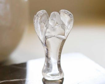 Clear Quartz Angel Carved Gemstone