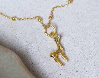 Gold Plated Sterling Silver Bambi Necklace