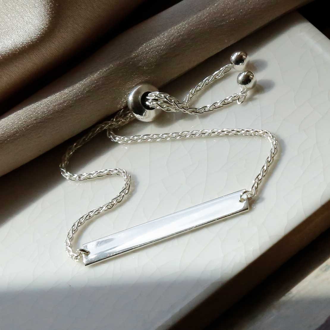 Sterling Silver Polished Identity Bracelet - Etsy