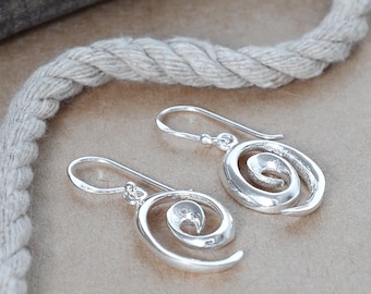 Sterling Silver Dangly Candy Curl Earrings