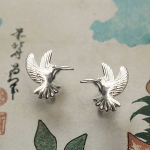 Sterling Silver Hummingbird Studs
