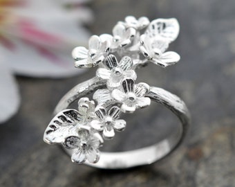 Sterling Silver Forget Me Not Cluster Ring