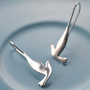 Sterling Silver Dove Drop Earrings