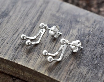 Sterling Silver Two Way Stud Earrings