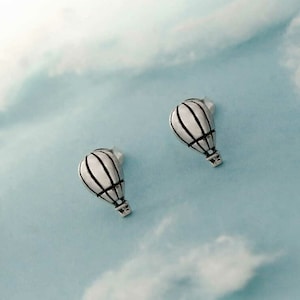 Sterling Silver Hot Air Balloon Stud Earrings