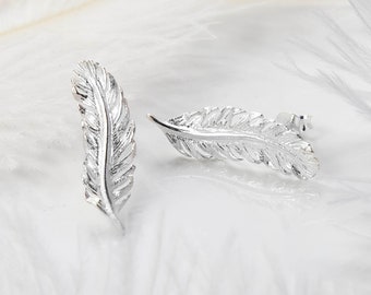 Boucles d’oreilles Sterling Silver Feather Stud