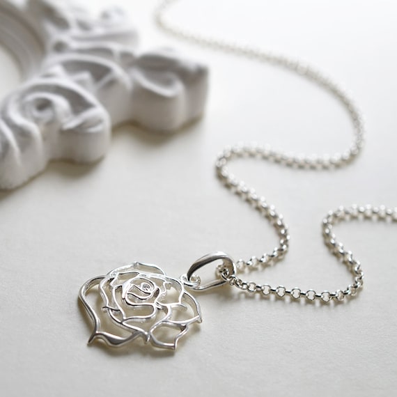 Etsy cheap rose necklace
