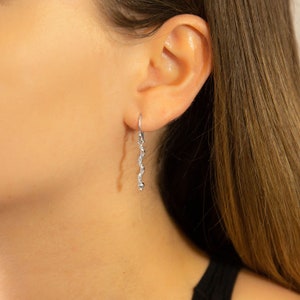 Sterling Silver Petite Twist Dangly Earrings