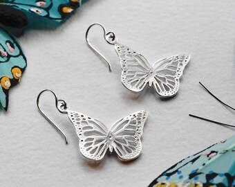 Orecchini a forma di ali di farfalla Blue Morpho - Gioielli