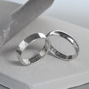 Personalized 5mm Sterling Silver Secret Message Ring zdjęcie 2