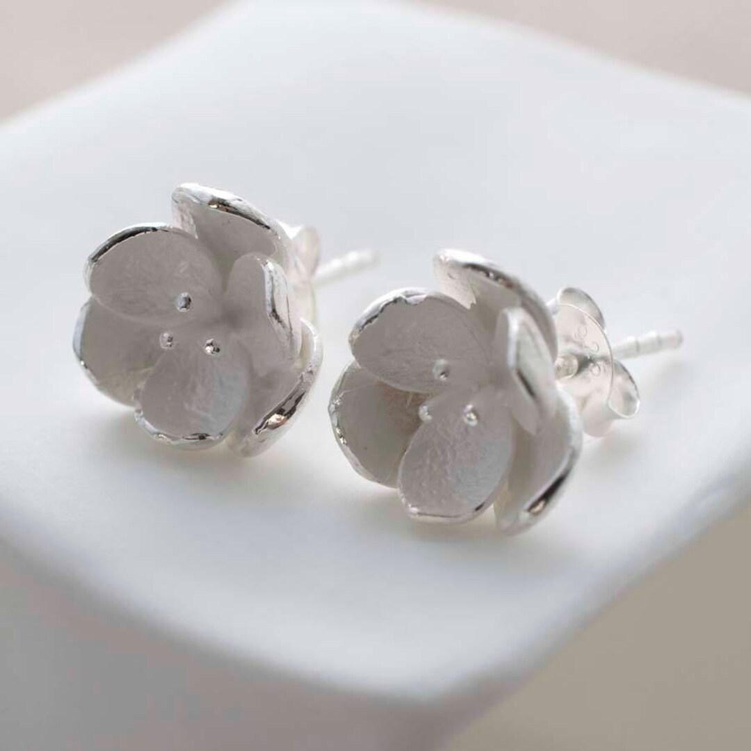 Elegant Silver Blossom Earrings