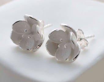 Sterling Silver Blossom Stud Earrings
