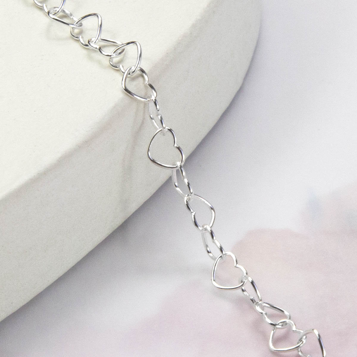 Sterling Silver Hearts Anklet - Etsy
