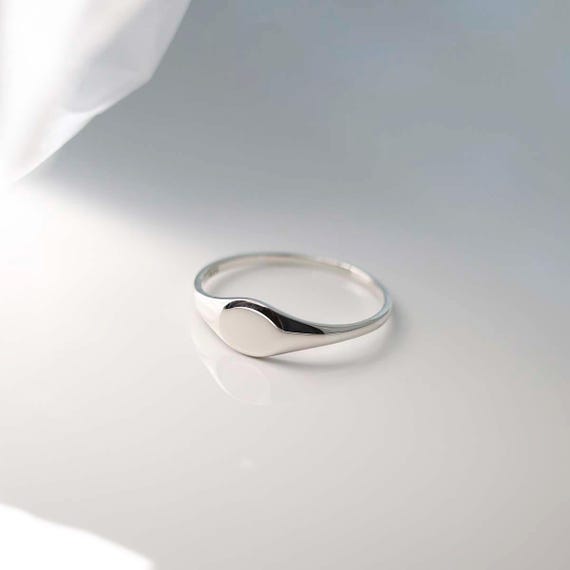 Sterling Silver Oval Pinky Signet Ring - Etsy