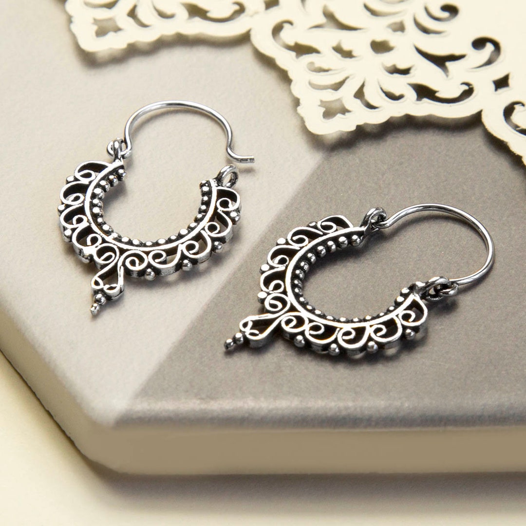 ★ENGBROX★ [silver925] posh line earring 925 Sterling Silver Anti-Tarnish Womens 6.5mm x 20mm Triple