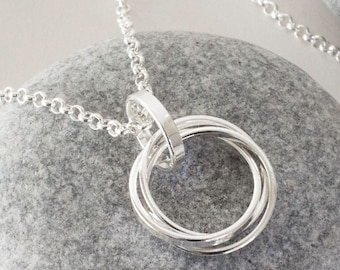 Sterling Silver Russian Rings Necklace