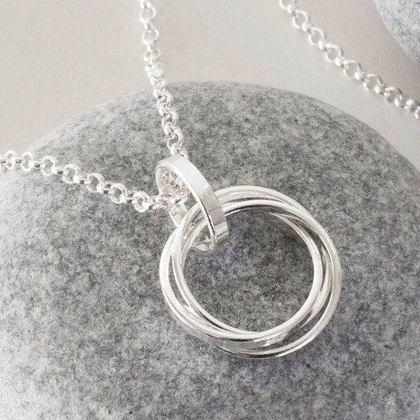 Sterling Silver Russian Rings Necklace