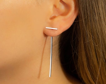 Sterling Silver Rod Stud Earrings