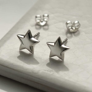 Sterling Silver Polished Star Studs