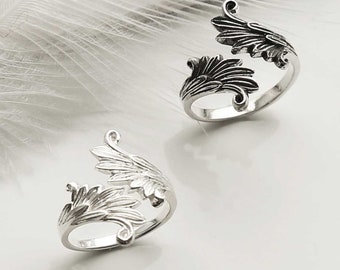 Sterling Silver Wings Adjustable Ring